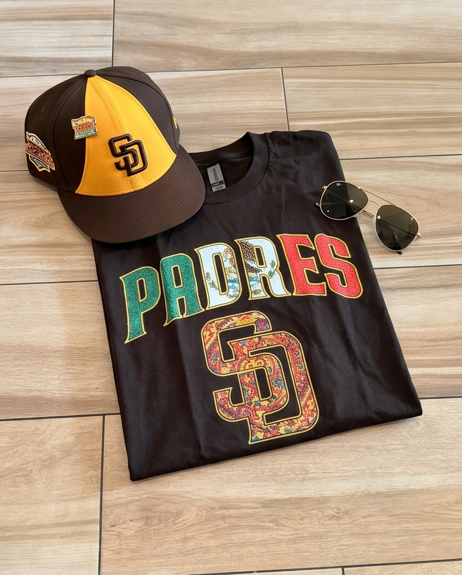 Padres Glitter Wordmark Tee