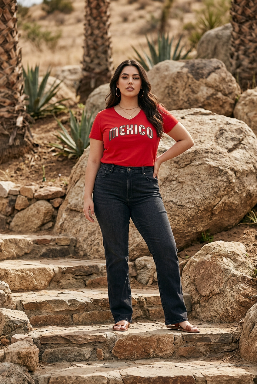 Mexico Arch Wordmark V-Neck