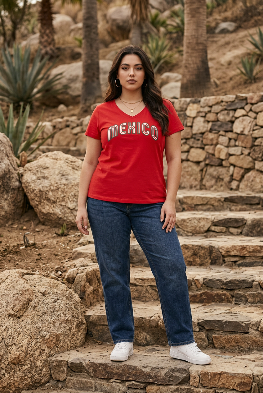 Mexico Arch Wordmark V-Neck